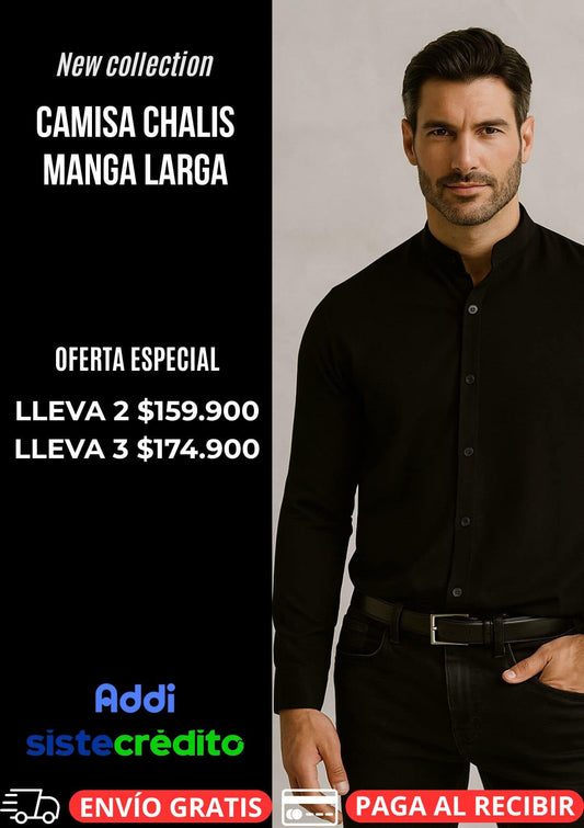 Camisa Chalis Cuello Nerú Manga Larga