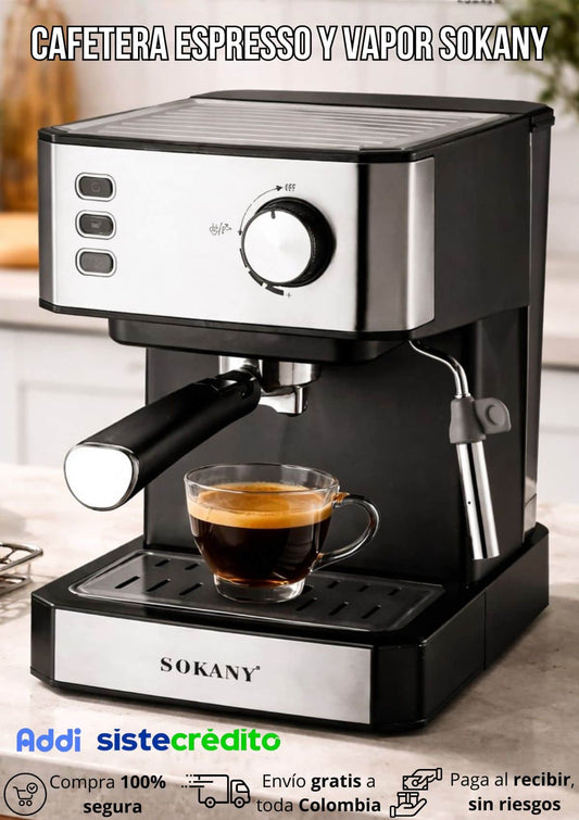 Cafetera Espresso y vapor Sokany