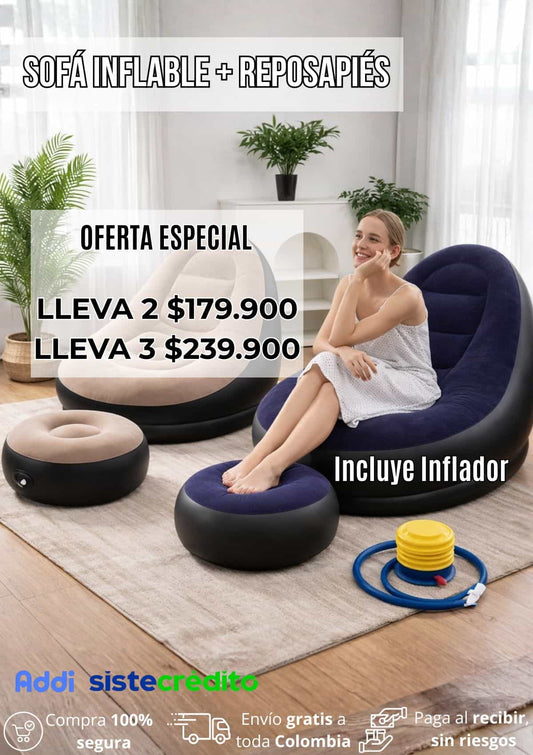 Sillon Inflable + Apoya Pies